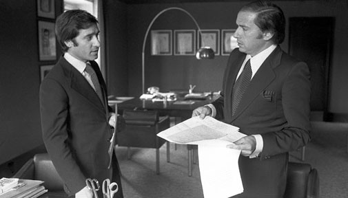 Young Silvio Berlusconi (right) and Marcello Dell’Utri (left). Photo: terza-pagina.it